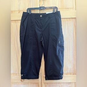 NWT Chico's women’s Black convertible Cargo Pants Relaxed Fit